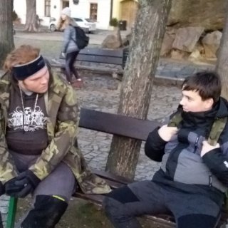 Bejk debatující s MKejem.