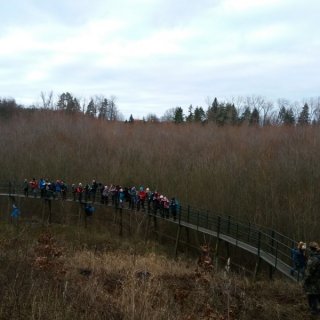 Poněkud ještě z větší dálky u bývalého rybníku Strašík.