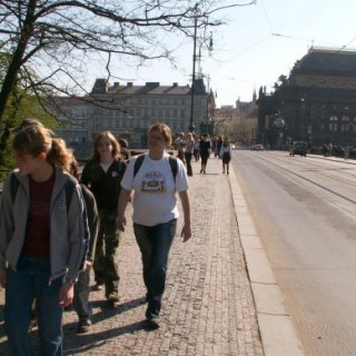 Cestou na Petřín na mostě Legií
