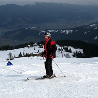 Máček na sjezdovce Flachau