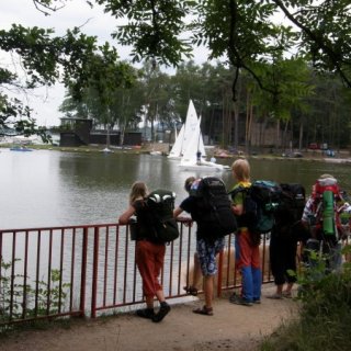 V přístavu ve Starých Splavech