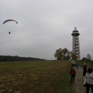 Rozhledna Bohdanka a \"dědeček na rogalu\"